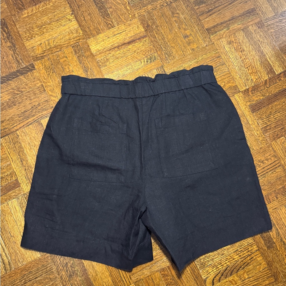 J.JILL Love Linen Pull On Black Shorts Linen Elastic Waist Small Beach Vibes - Picture 4 of 10